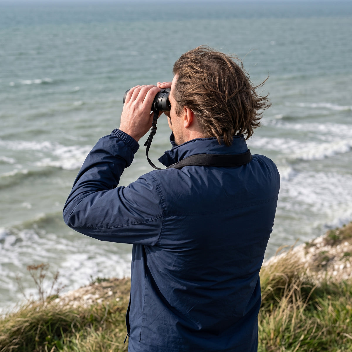 Observation du littoral avec les jumelles 10x42 Affût