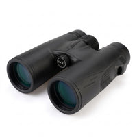 Jumelles 8x42 Sentier noires, vue de trois quarts, mention 8x42 sur l'oculaire droit