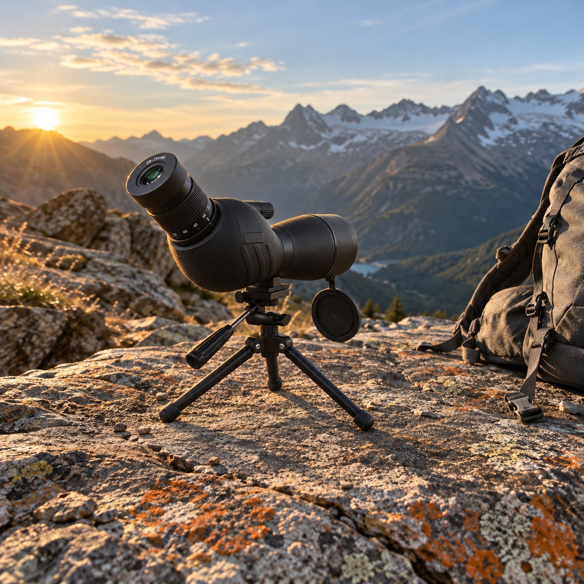 Longue-vue Crête sur trépied de table, belvédère de montagne